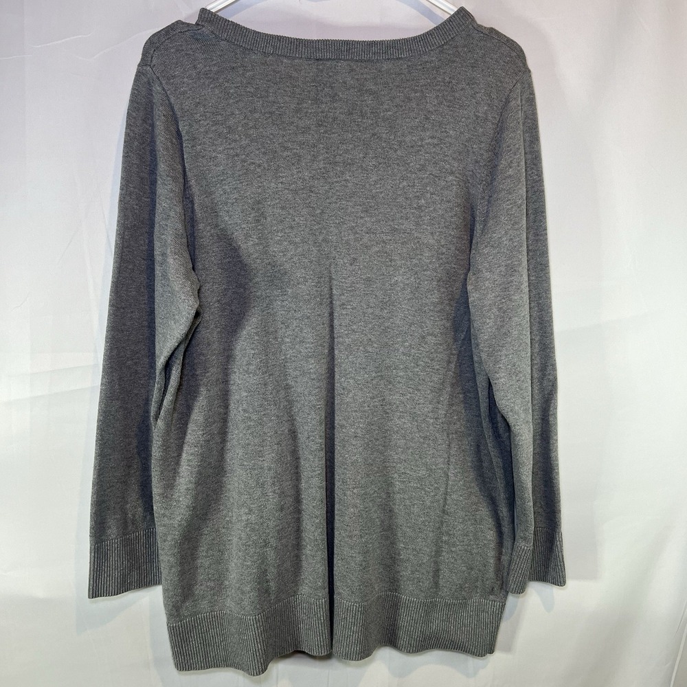 Torrid Womens Size 0 Gray Penguin Sweater Red Scarf‎ Long Sleeve Winter Penguins - Picture 5 of 5